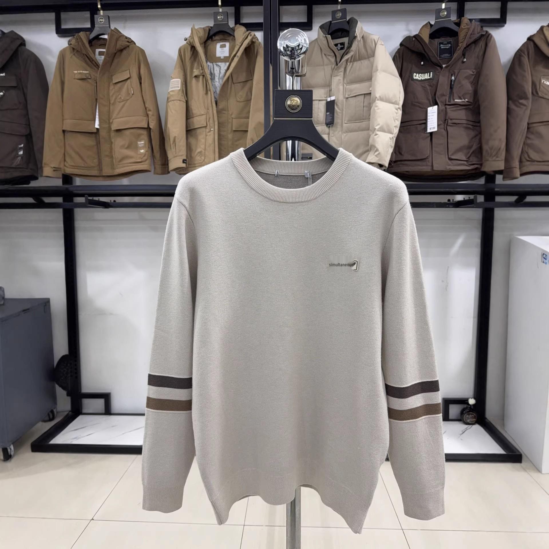 

H Brand Men s Casual Knit Sweater - Round Neck, Color Block Stripes, Long Sleeve, Warm, Thick Pullover 3Y118 175 (approx. 130-145 lbs)