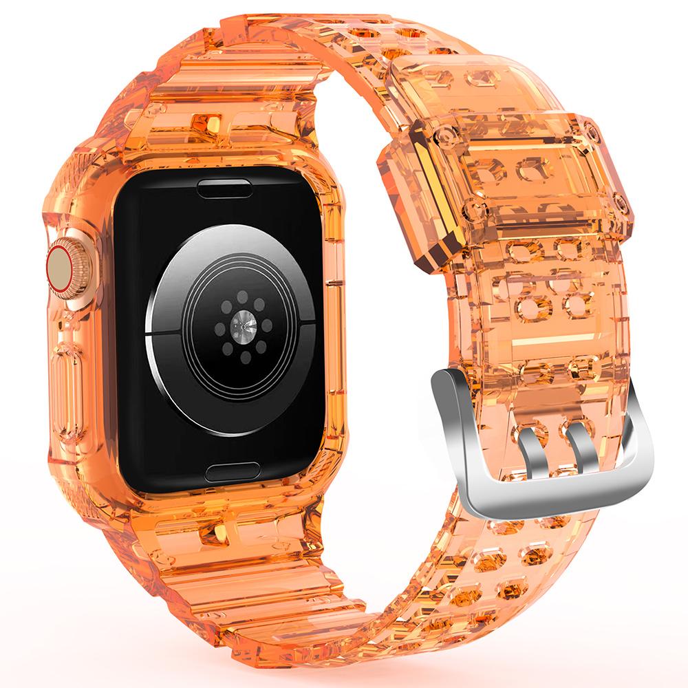 Für Apple Watch Series 9/8/7 41mm/SE (2023)/SE (2022)/SE 6 5 4 40mm TPU Uhrenarmband mit Gehäuse
