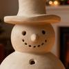 Light Up Snowman Christmas Decor LED Lighted Handmade White Snowman Figurine Winter Rustic Tabletop Ornaments for Holiday Home Decor