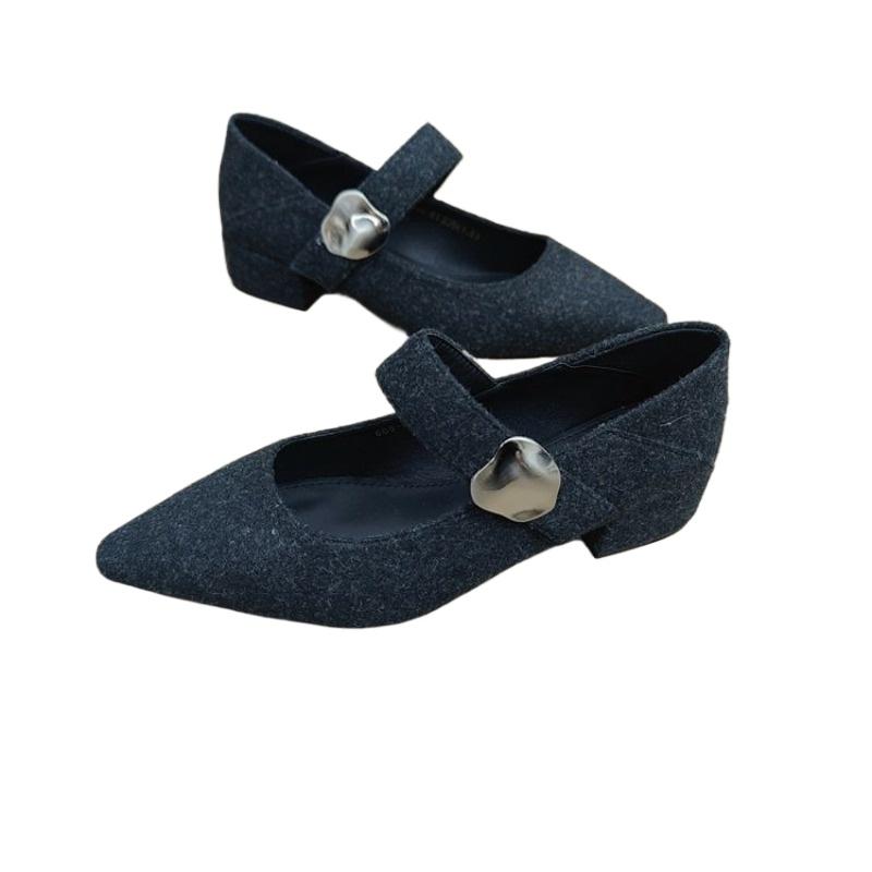 Fashion Hot Selling 2025 New Shoes Woman Comfortable Square Toe Female Footwear on Heels Summer Spring High Mary Janes Shoes Woman Flats