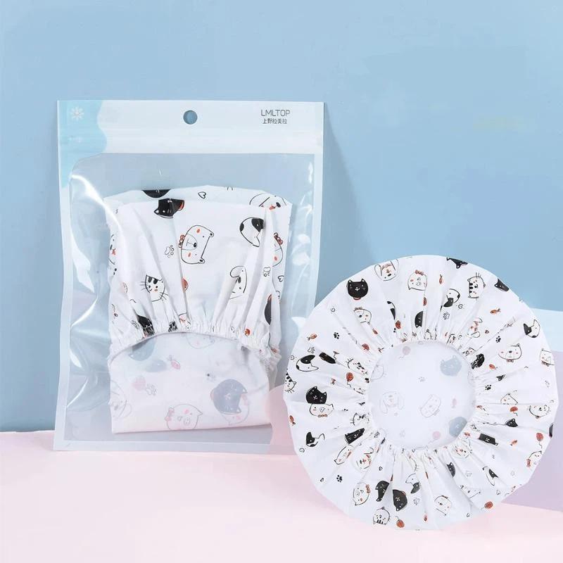 Waterproof Shower Caps - 100% Waterproof Thickened Single-Layer Head Cover For Women'S Hair Protection