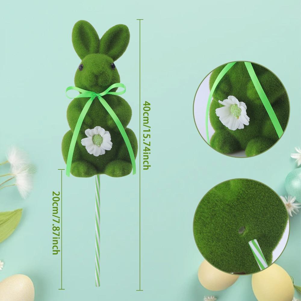 Fabric Foam Material Easter Rabbit Ornament Unbreakable Design Colorful Flocking Flocking Bunny Ornament Desktop Size
