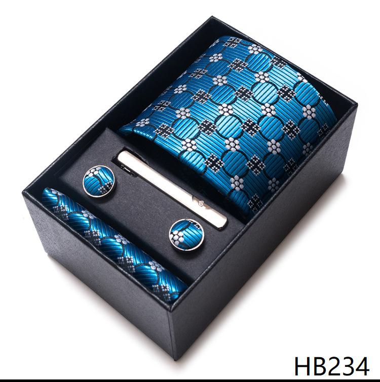 Gift Box Men'S 8Cm Tie Business Dress Jacquard Yarn Business Career Tie Set Men