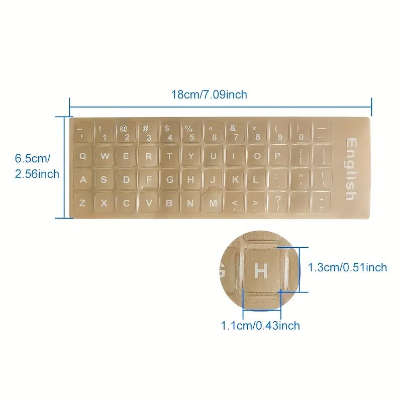 1pcs Russian/Arabic/English Transparent Frosted Computer Keyboard Stickers Foreign Language Keycaps White Letter High-Quality Wear-Resistant