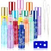 Essential Oil Roller Bottles,10ml Roll On Bottle with Stainless Steel Balls,8 Pack Portable Refillable Colorful Frosted Perfume Sample Bottles DIY