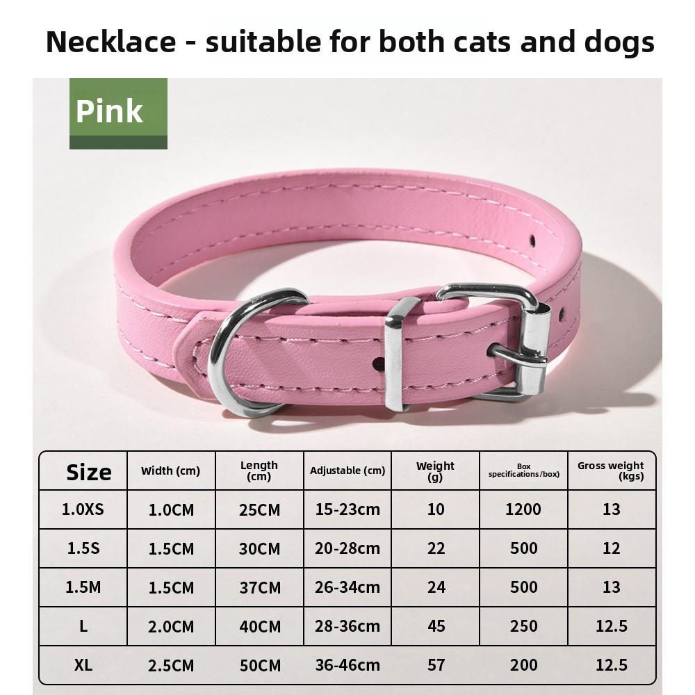 Pet Collar Large Dog Chain Waterproof and Wear-resistant Dog Cat Collar PU Leather Medium and Small Dog Bell Collar