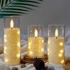 Simulated LED Candle String Lights with Acrylic Cups for Christmas, Birthdays, and Weddings