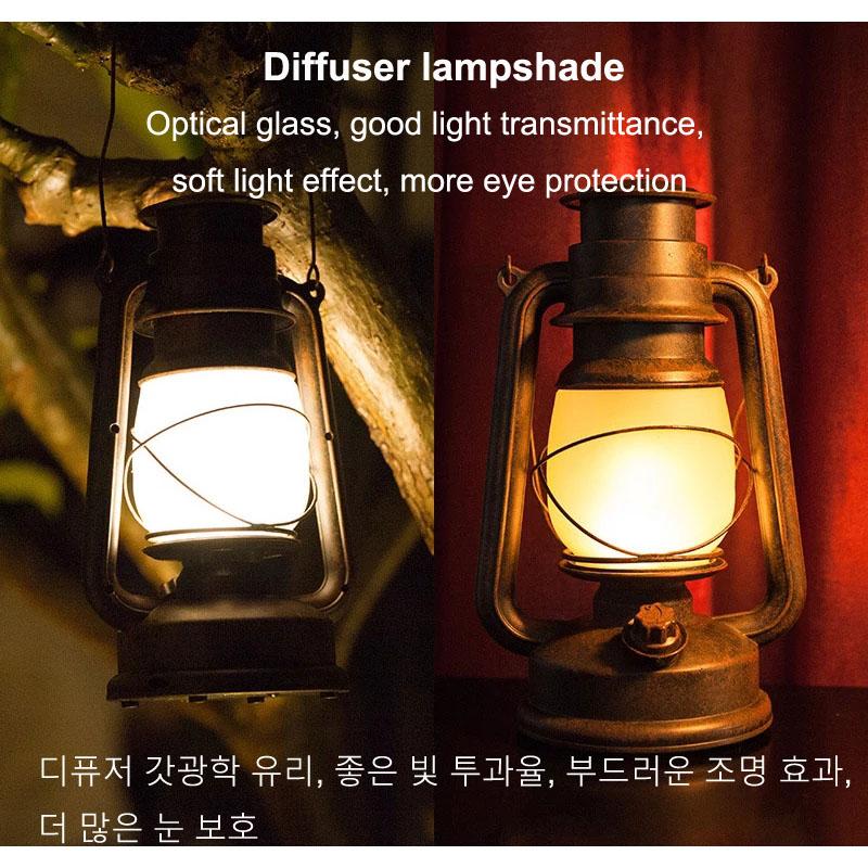 Vintage Camping Lantern Remote Control LED Flame Tent Light Battery Kerosene Lamp Outdoor Portable Lighting Ramadan Decoration