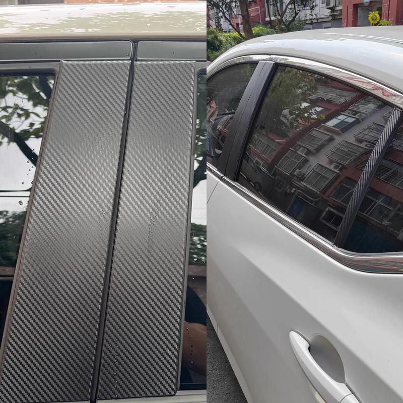 8PCS Car Window Covers For Peugeot 2008 P24 MK2 2020~2024 2021 2022 2023 Black B C Column Pillar Film Stickers Tools Accessories
