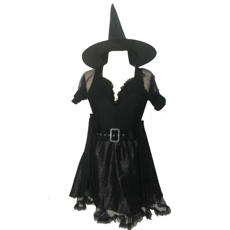 New Halloween new black veil witch costume, witch costume, temperament witch night ghost game costume