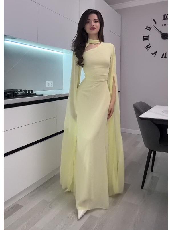 2025 Damen Einfarbiges Pendlerkleid mit Kappenärmeln