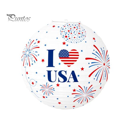 Paper Lantern Festive Independence Day Decoration USA Themed Pattern Hanging Paper Lantern Party Home Decor