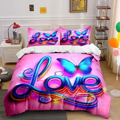 3PC Fantasy Love Art Print Bedding Set Duvet Cover 1 Duvet Cover 2 Pillowcases Adult and Children Bedding Set Luxury for Gifts