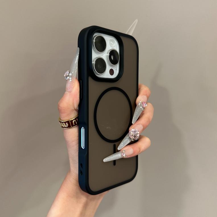 Luxury For Magsafe Wireless Charging Transparent Matte Case For iPhone 11 12 13 14 15 16 Pro Max Magnetic Clear Bumper Cover