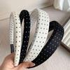 Black White Color Polka Dot Headband Non-Slip Temperament Hair Band Fashion Wide Headband  Casual