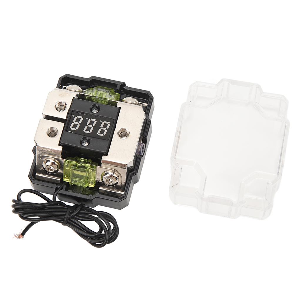 Car Audio Fuse Holder 4GA IN 4GA OUT 100A Digital Display Stereo Distribution Block Box for Automobile Boat Yacht RV