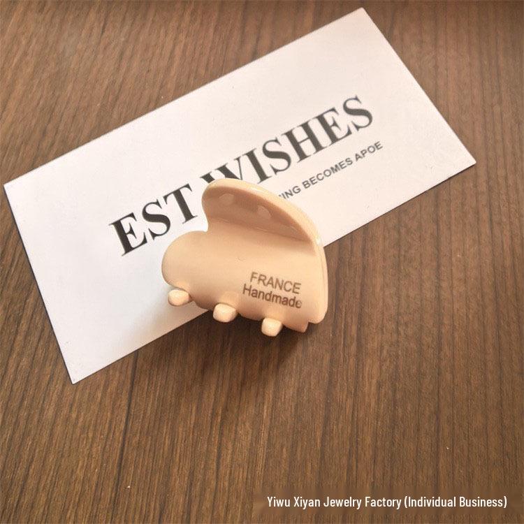 Korean Heart Acetate Claw Hair Clip, Large Size for Simple Bangs, Headwear Jewelry.