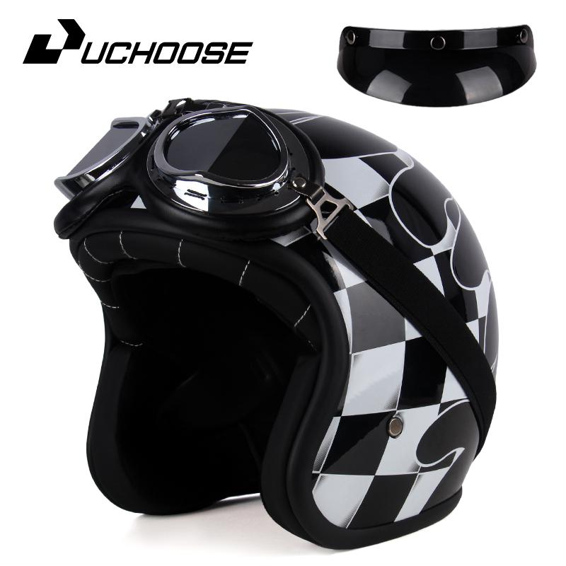 DOT Approved Vintage Motorcycle Helmet 3/4 Open Helmet Scooter Capacetes Motorcycle Equipment