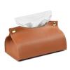 Tissue Box Holder Home Living Room Coffee Table Desktop Simple Napkin Box Kitchen Storage Paper Box PU Leather Organizers