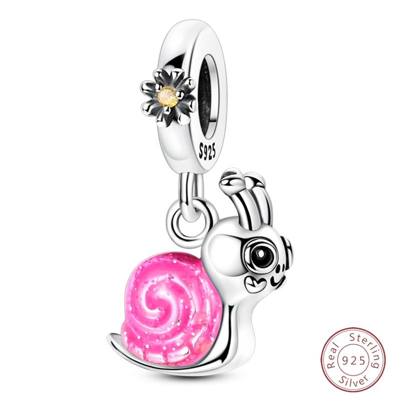S925 Silver Birthday Bear Lucky Cat Elephant Family Firefly Charms Beads Fit 3mm Bracelets DIY Fine Jewelry