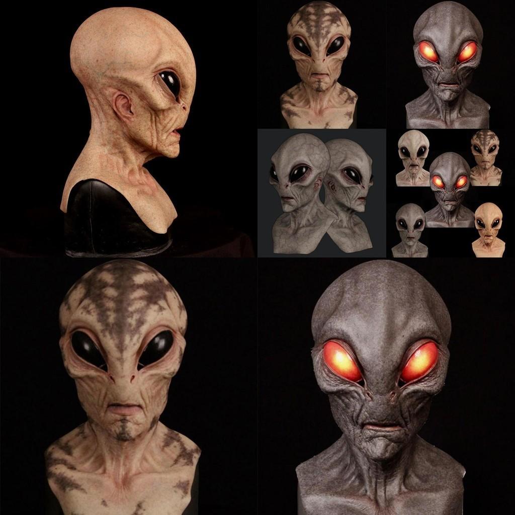 Einzigartiges Design Alien-Maske für Halloween Vollkopf-Alien-Maske mit furchteinflößenden Merkmalen