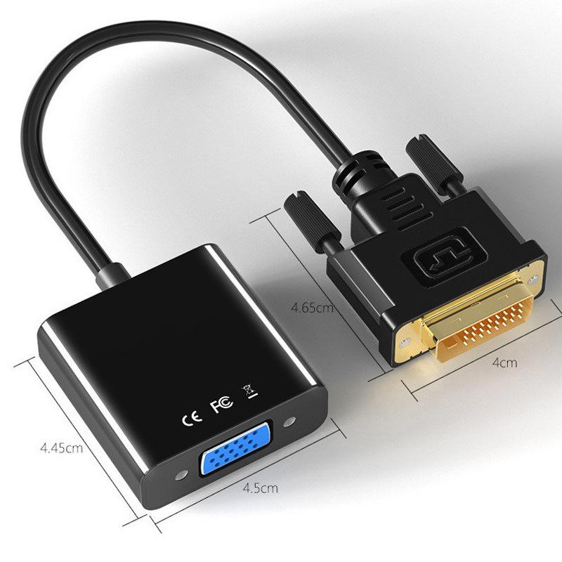Cross-Border 24+1 DVI To VGA Adapter Cable with Chip, Supports 1080P HD