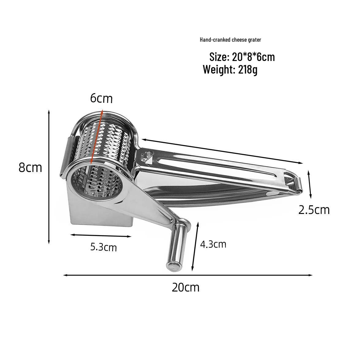 Stainless Steel Hand-Crank Rotary Cheese Grater and Shredder