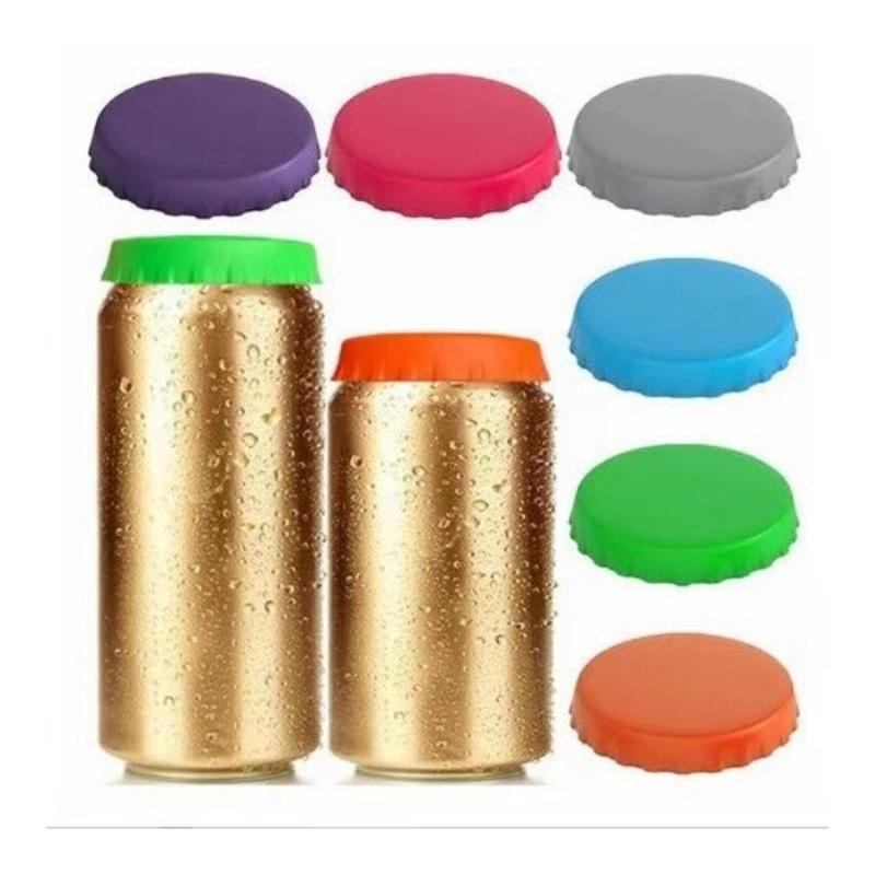 Colorful Can Cover Food Grade Safe Silicone Beverage Lid Leak Proof Portable Sealers for Standard Cans
