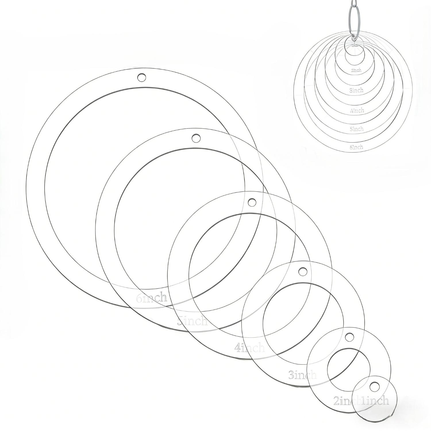 

Circle Quilting Templates Set 6 Pieces Acrylic Circles 1 to 6 Inch Diameter for Sewing Patchwork Crafts with Compact Storage China Mainland