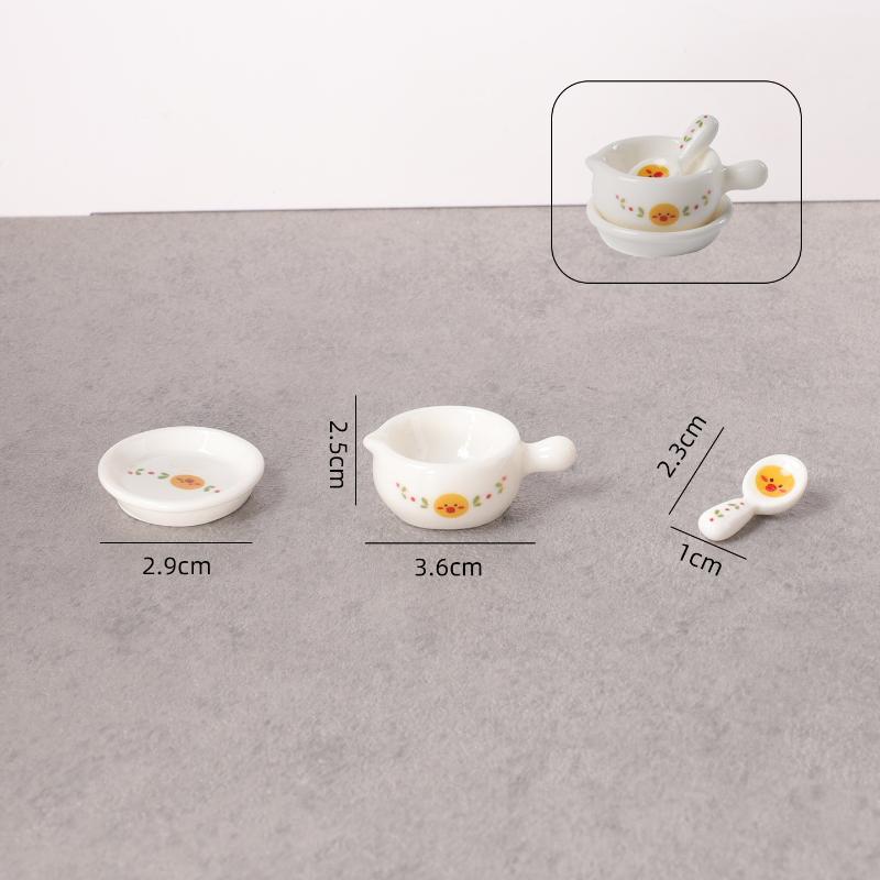 3Pcs 1/12 Dollhouse Mini Instant Noodles Bowl Plates Dishes Model Simulation Kitchen Decoration Doll House Pretend Play Toys