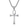 Necklace Vintage Pendant Amulet Talisman Ankh Cross Men Women Stainless Steel Egypt Egyptian Key Life Religious Jewelry Gift
