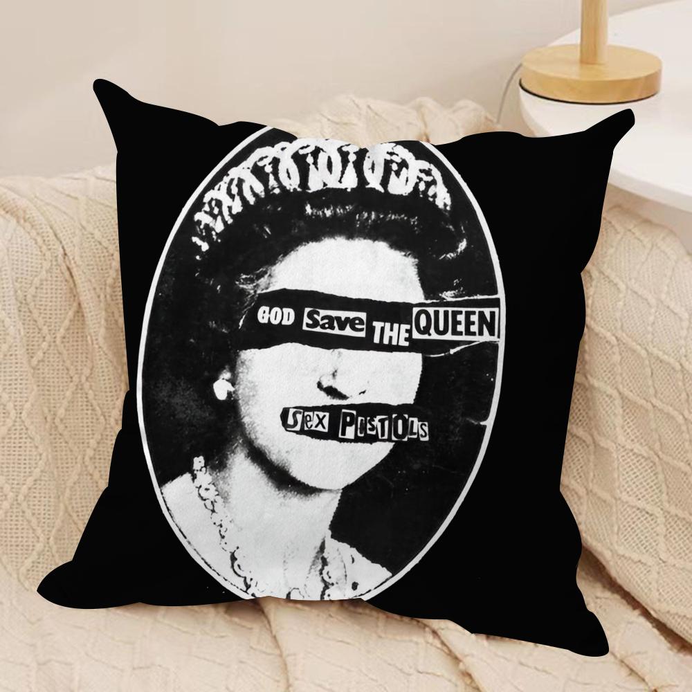 Brand SSave the Queen Cushion Cover Silky Short Plush DoubleSided Printed Pillow Case for Sofa All Seasons Home Decor Gift
