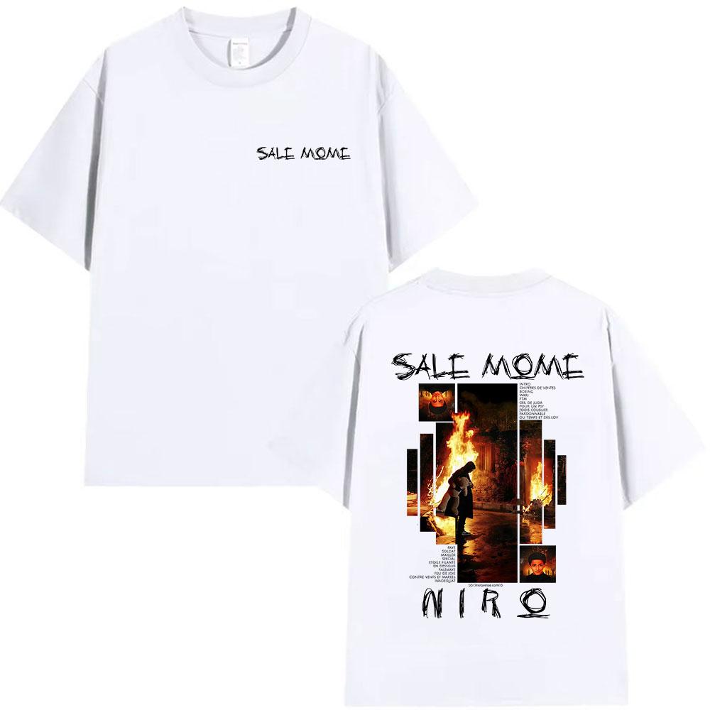  Summer Rapper SALE MÔME Niro Album Graphic Men's Retro Style 100% Pure Cotton Printed Leisure T-shirt Hip Hop High Quality
