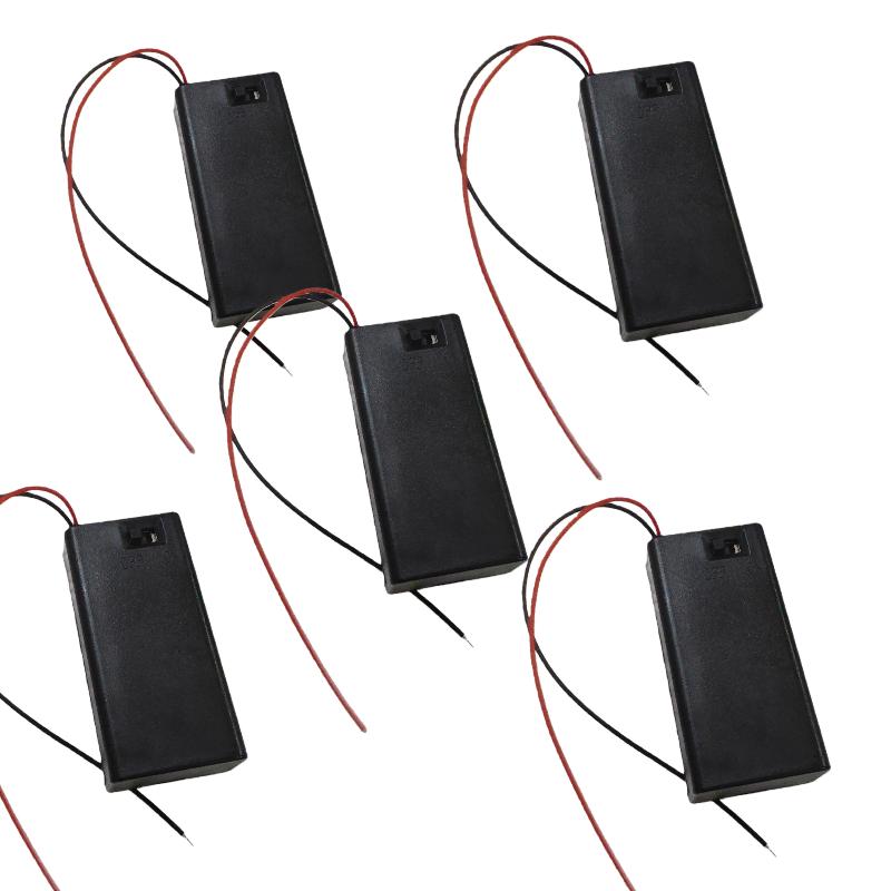 1/3/5Pcs 9V Battery Enclosure DIY Spare Parts With Top, Switch, Wire and DC Plug Included