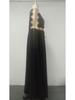 Elegant Retro V-Neck Gold Lace Embroidered Evening Gown