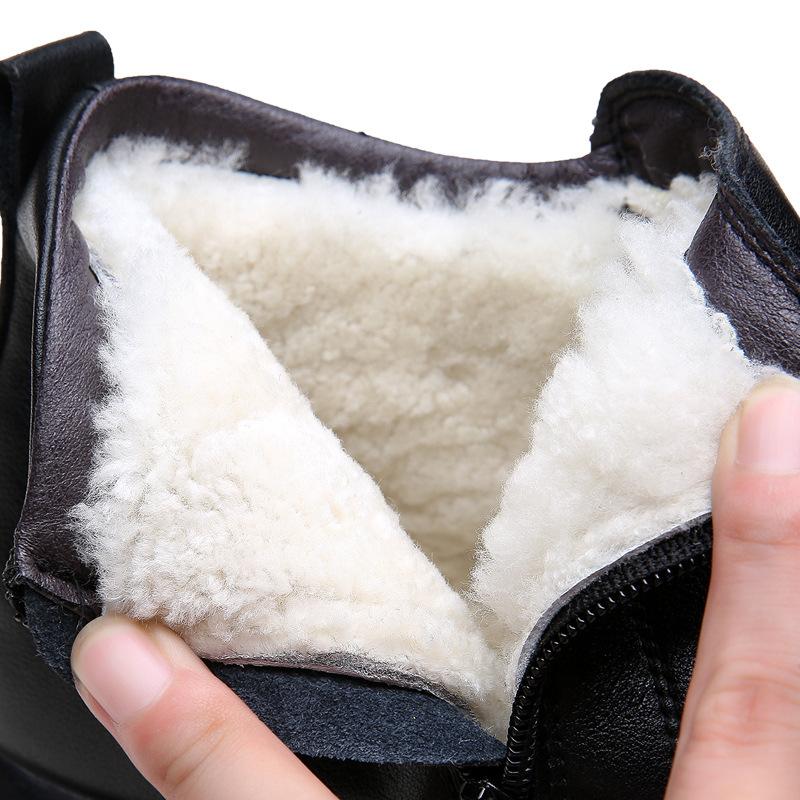 jh6 Genuine Leather Men Winter Boots Warm Plush Cold Winter Shoes Fashion Mens Ankle — фото 4