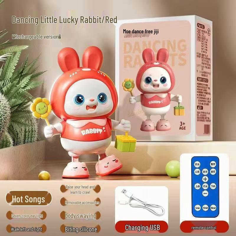 Jouet Lapin Dansant Électrique pour Bébés: Encourage à Soulever, Rouler, Ramper avec Son et Mouvement