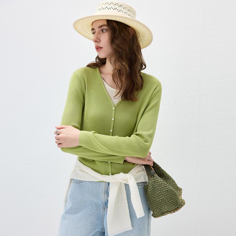Comon Boca Women's Lyocell Tencel Faux Two-Piece Long Sleeve Knit Top