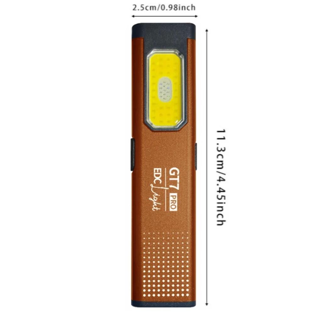 Magnetic Work Light 5 Light Modes 37g Ultra Lightweight EDC Portable Clip On Flashlight for Outdoor Repair with Silicone Switch