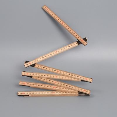 2m 10 Fold Birch Folding Rule Spring Wood Folding Rule Multifunctional Folding Rule