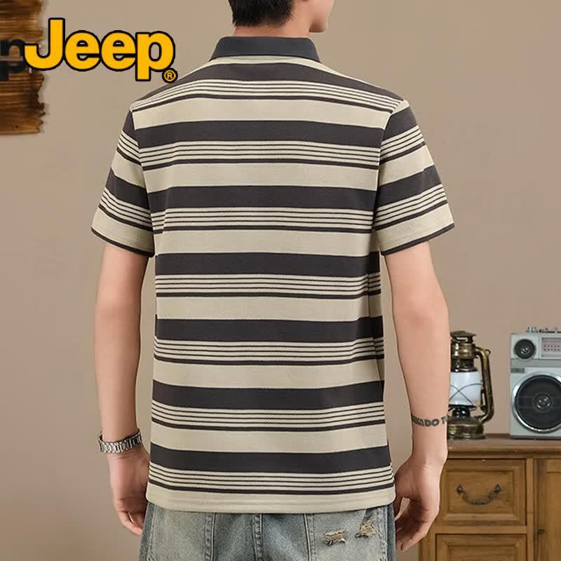 Jeep Men's Breathable Pearl Cotton Polo Shirt