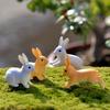 2Pcs Rabbit Ornament Miniature Figurine Fairy Garden Terrarium Landscape Decor MIT
