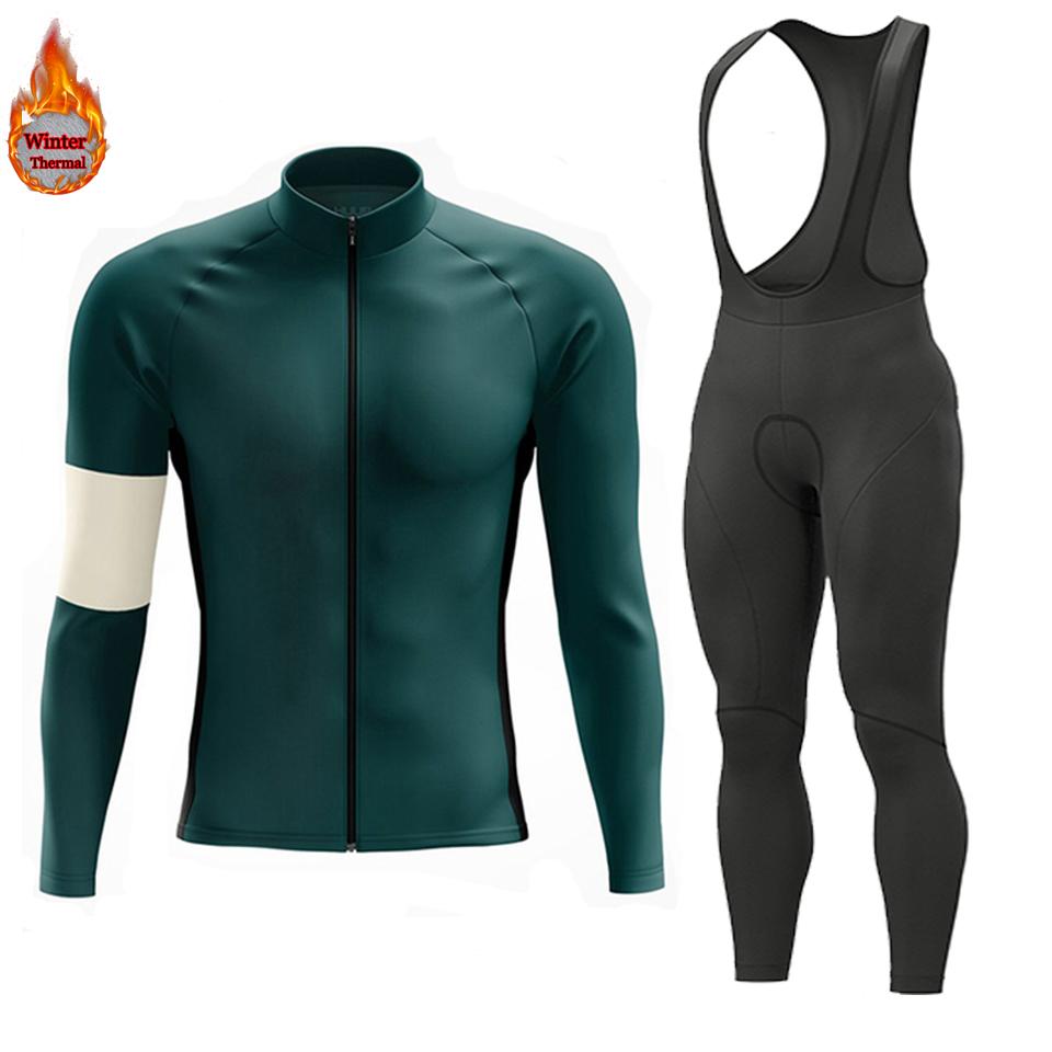 2026 Winter Warm Men Winter Jacket Racing Cycling Long Sleeves Jersey Set Warm Thermal Fleece Bike Jersey Outdoor Road Bike Cycling Clothing