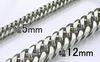 Pure Titanium Curb Chain Necklace, 12mm, Extra Thick (60cm), Double 6-Facet Cut (Men's) (TIT-1-NW-60)
