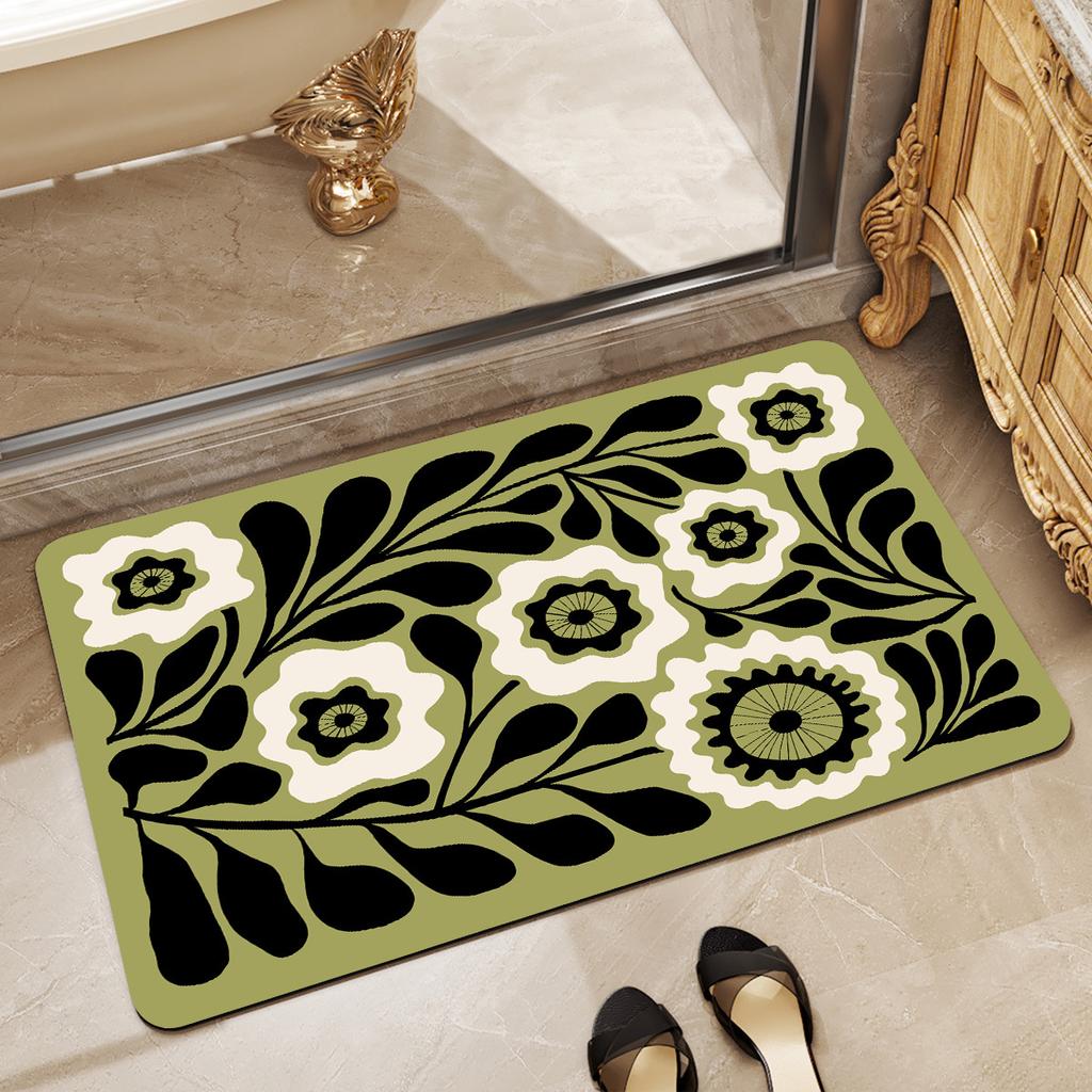 Bathroom Toilet Absorbent Floor Mat Bathroom Door Dirt Resistant Quick Drying Anti Slip Mat
