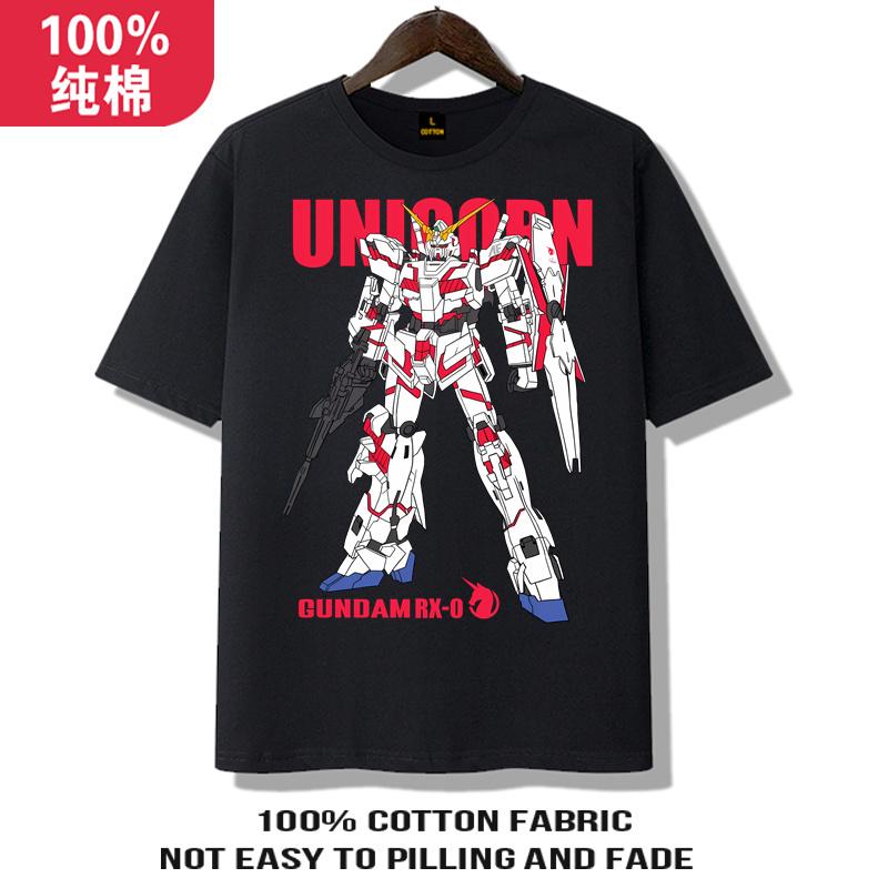 Gundam Clothes Mens 2025 Summer New Cotton Childrens Machine Mecha Mobile Soldier Gundam Shortsleeved Tshirt
