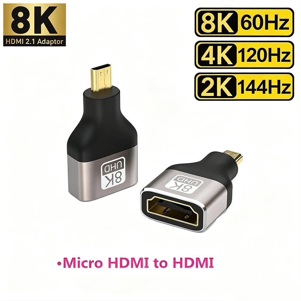 HDMI-compatible Adapter Mini/Micro HDMI To HDMI 8K 60Hz 4K 120Hz/144Hz HDMI Male To Female Converter For HDTV Laptops PS4 TV Box 4