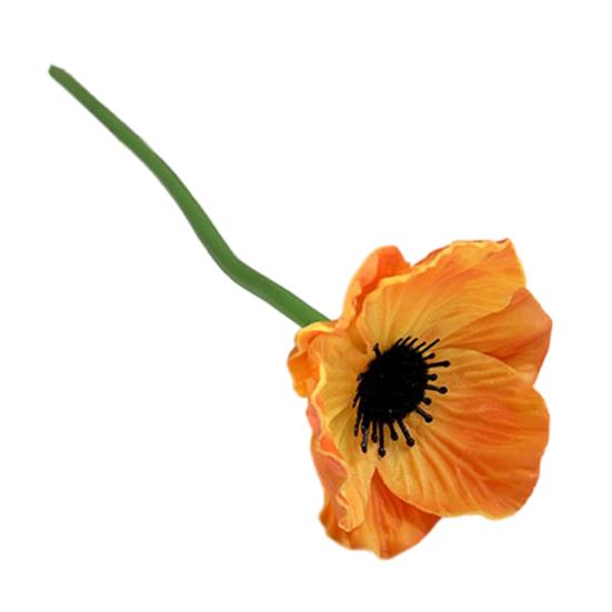 Искусственный цветок Поддельный ПУ Цветочный стебель Реальное прикосновение Искусственный шелковый Цветочный букет оранжевый