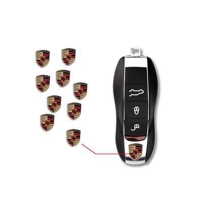Pegatina Decorativa Metálica de Aluminio para Llave de Coche a Distancia para Porsche Panamera Taycan 911 718 Macan Cayenne Boxster Cayman 918