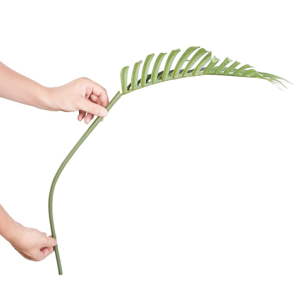 Artificial Gold Cane Palm Tree, 2m Tall Faux Plant, PE Material & Anti-Tip Tilt Protection Low-Maintenance Plant, Lifelike Green Fake Tree for Home